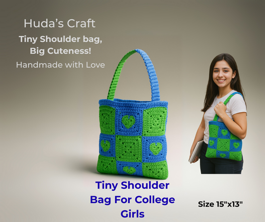 Stylish Handmade Crochet Shoulder Bags for College & University Girls