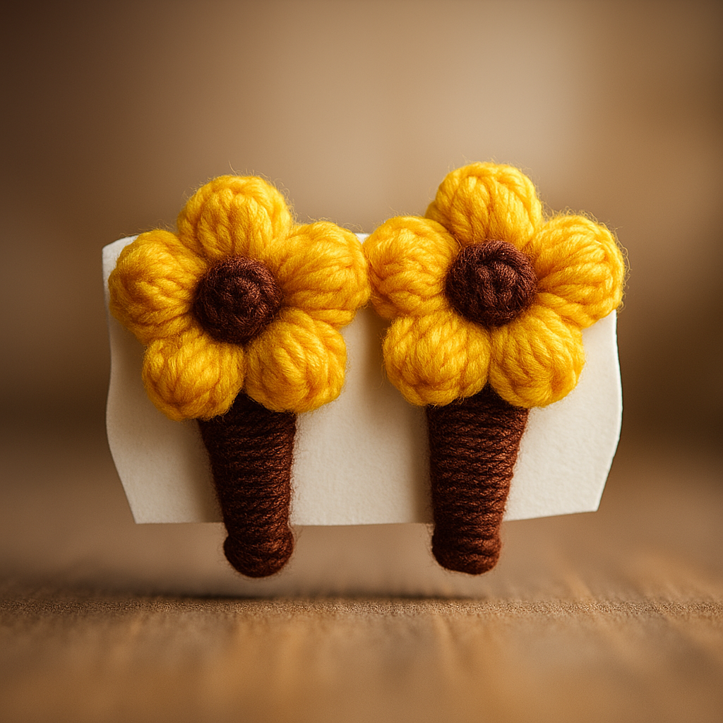 Girls' Decorative Hair Pin – Crochet Style with Love