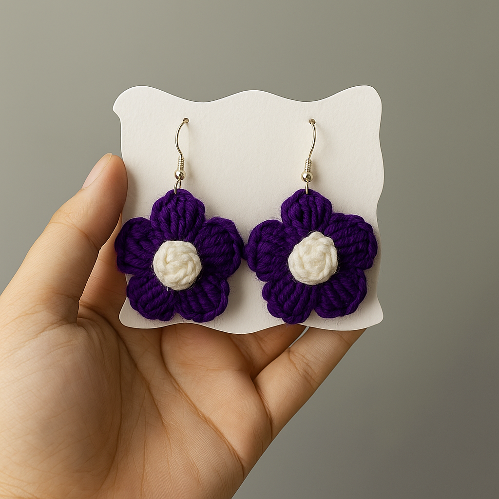 Soft. Sweet. Stylish – Handmade Crochet Earrings for Your Little Blossom!