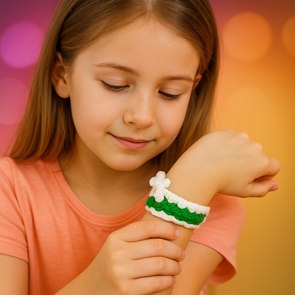 Elegantly Crafted Crochet Handband – A Perfect Blend of Green and White