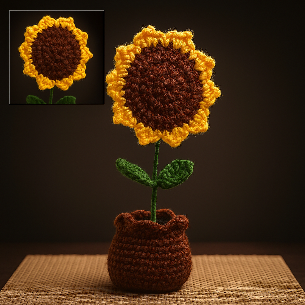 Bring Sunshine Indoors – Handcrafted Charm with a Touch of Yarn