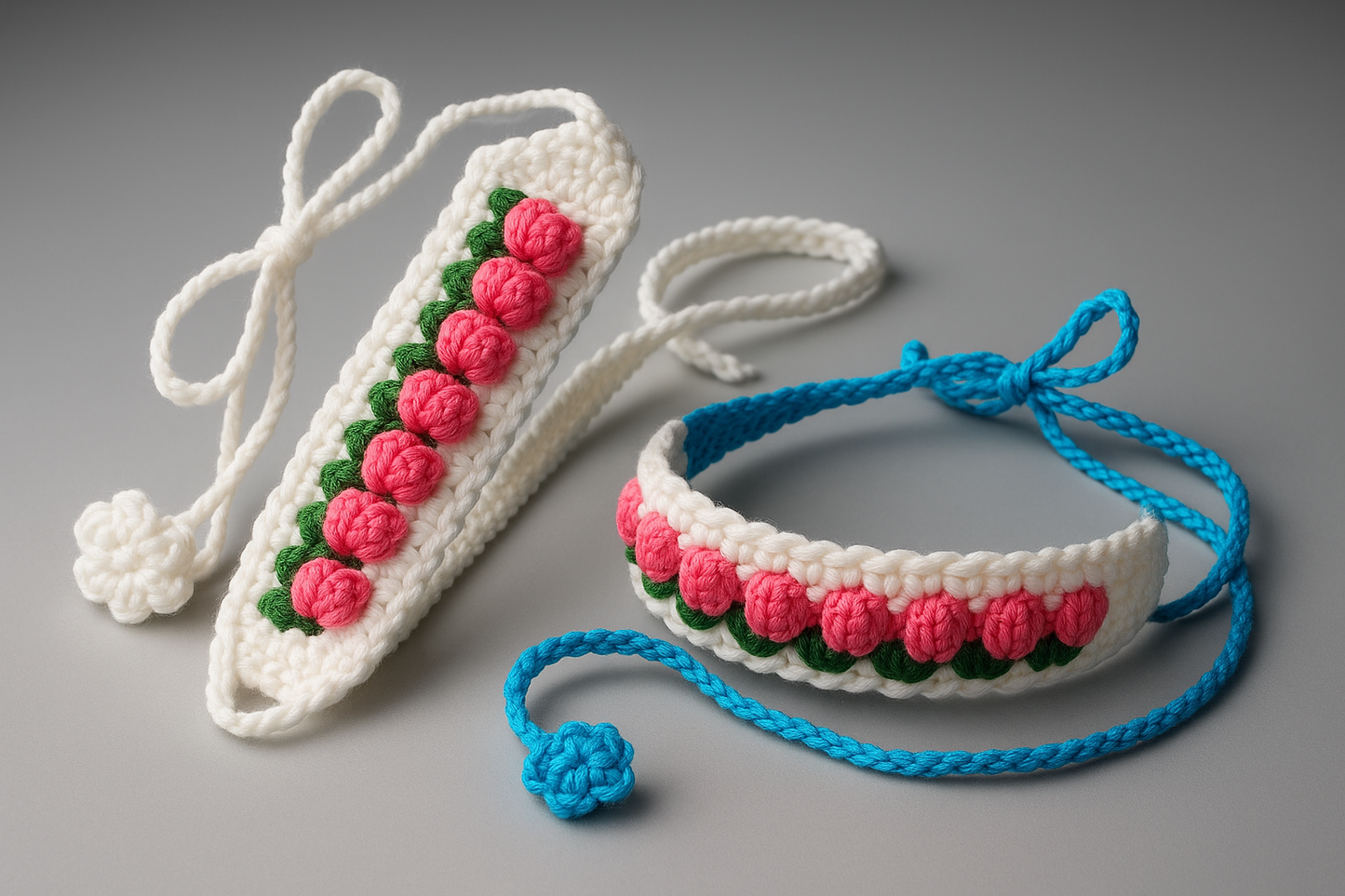 Delicate Handmade Crochet Baby Headband – Adjustable Floral Design for Girls