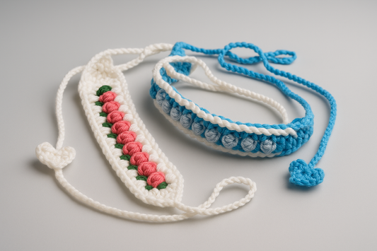 Delicate Handmade Crochet Baby Headband – Adjustable Floral Design for Girls