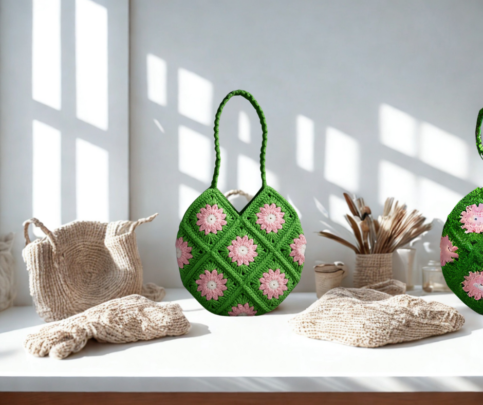 Stylish Handmade Crochet Shoulder Bags for Women & Girls
