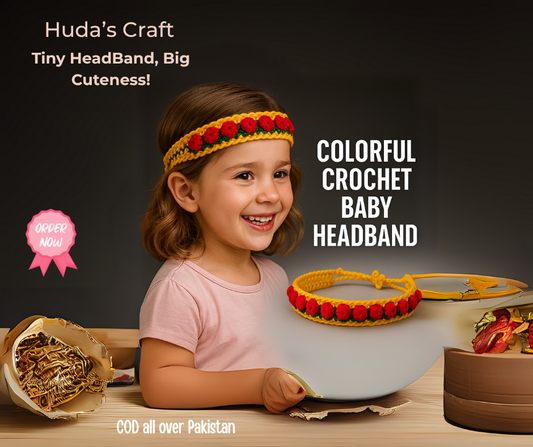 Colorful Crochet Baby Headband – Handmade with Love