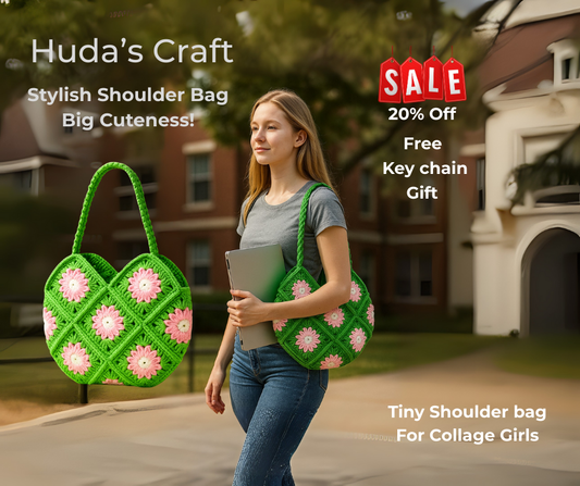 Stylish Handmade Crochet Shoulder Bags for Women & Girls