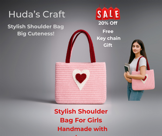 Stylish Handmade Crochet Shoulder Bags for College & University Girls