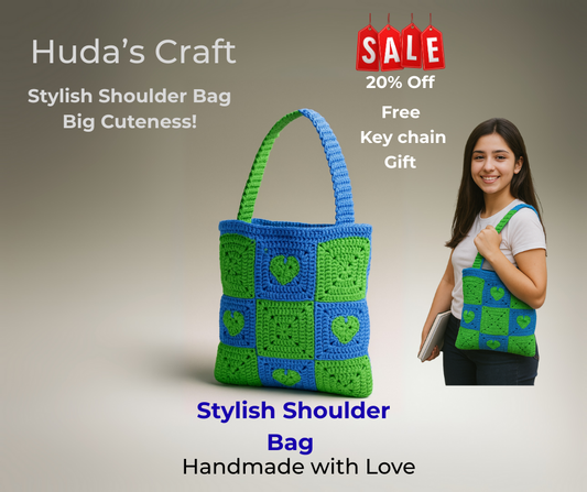 🧶 Stylish Handmade Crochet Shoulder Bags for College & University Girls