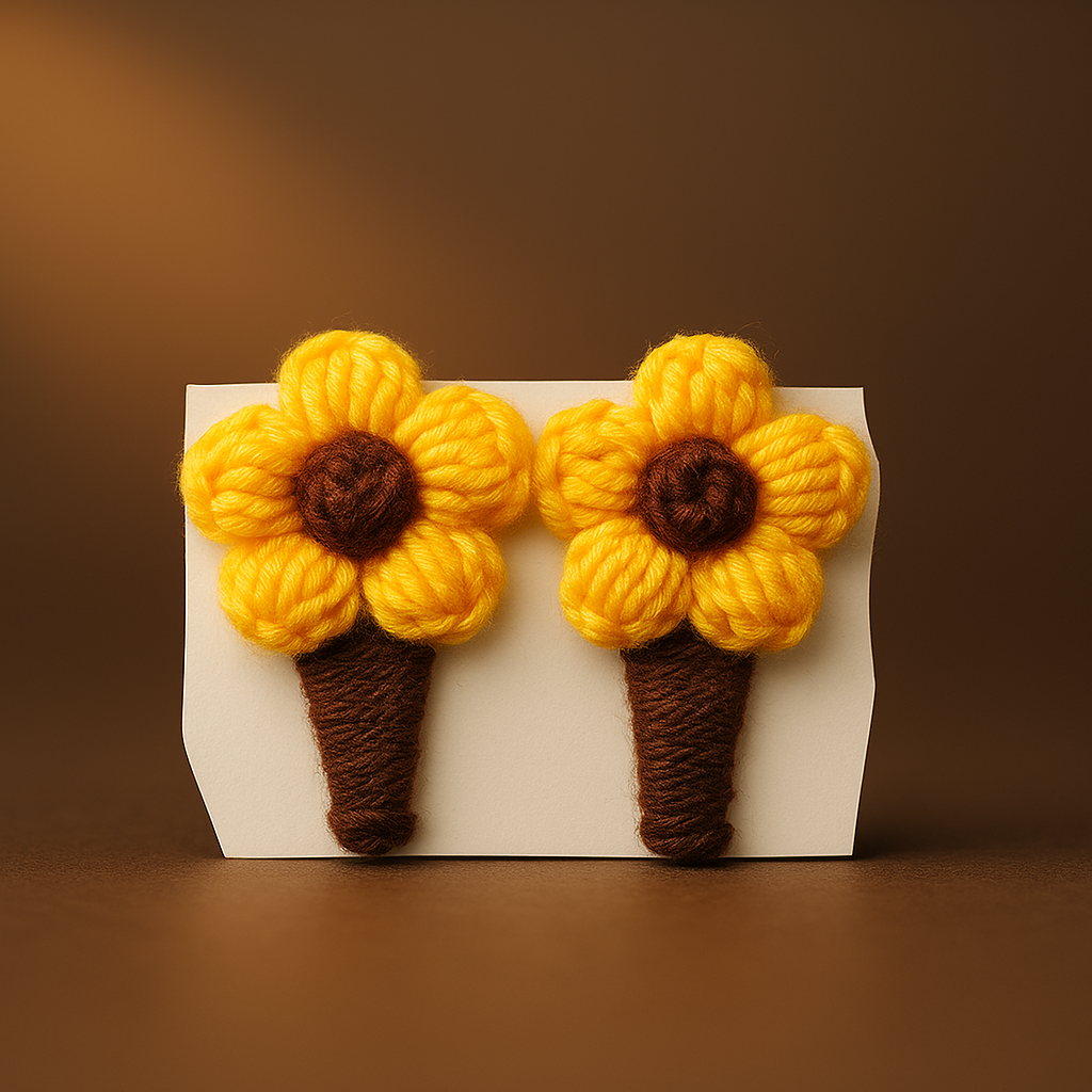 Girls' Decorative Hair Pin – Crochet Style with Love