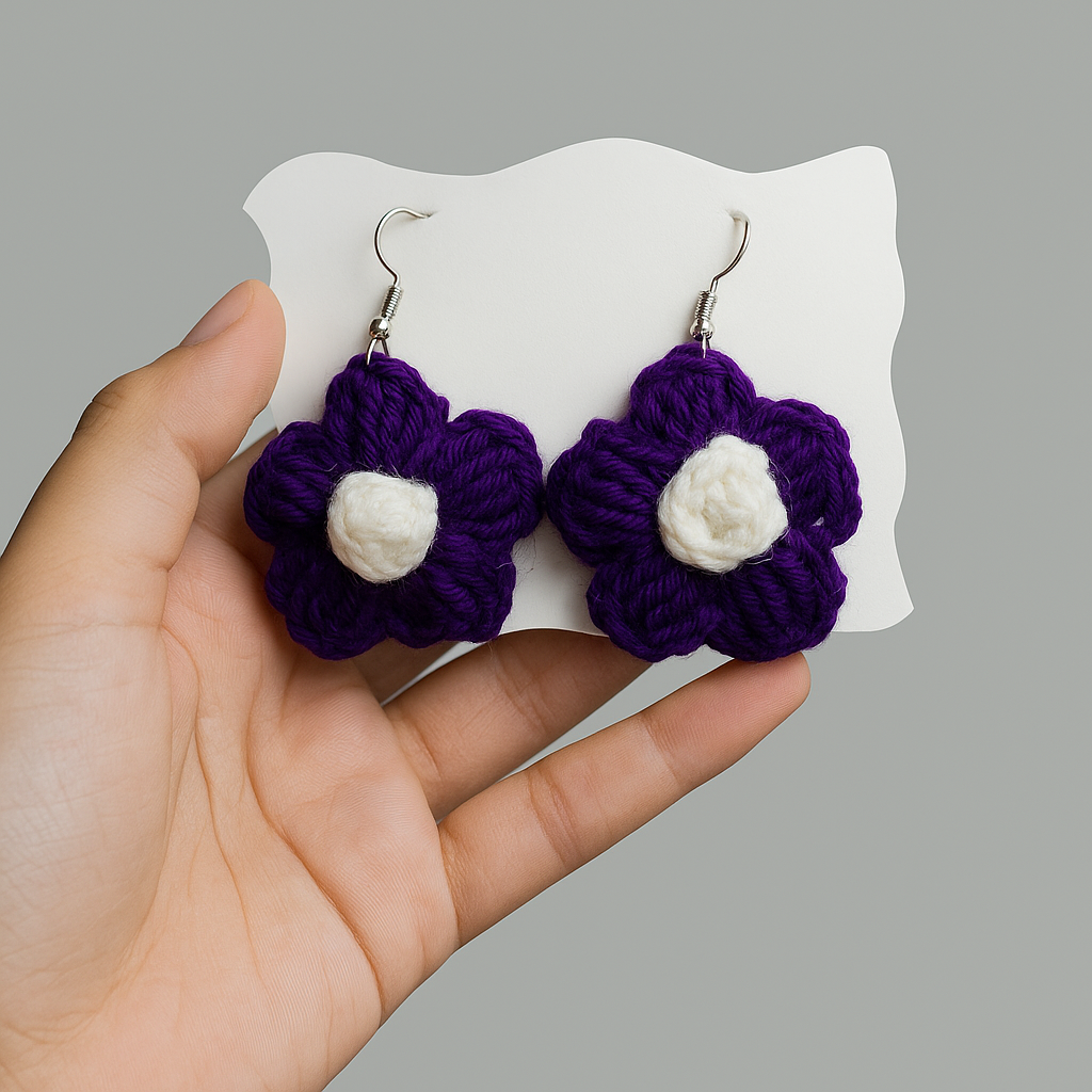 Soft. Sweet. Stylish – Handmade Crochet Earrings for Your Little Blossom!