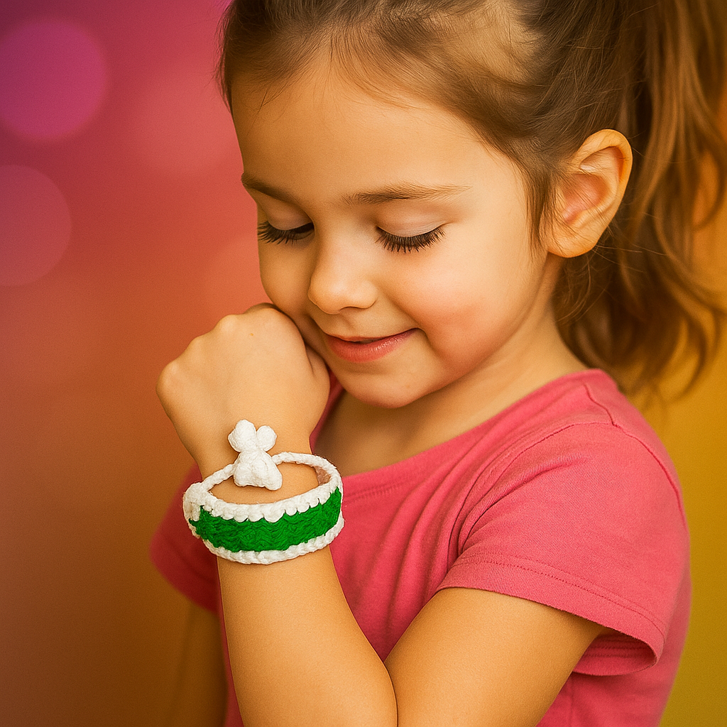 Elegantly Crafted Crochet Handband – A Perfect Blend of Green and White