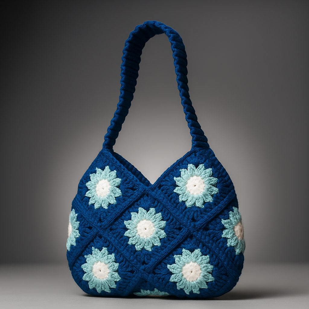 Handcrafted Floral Crochet Shoulder Bag – Elegant & Unique Design