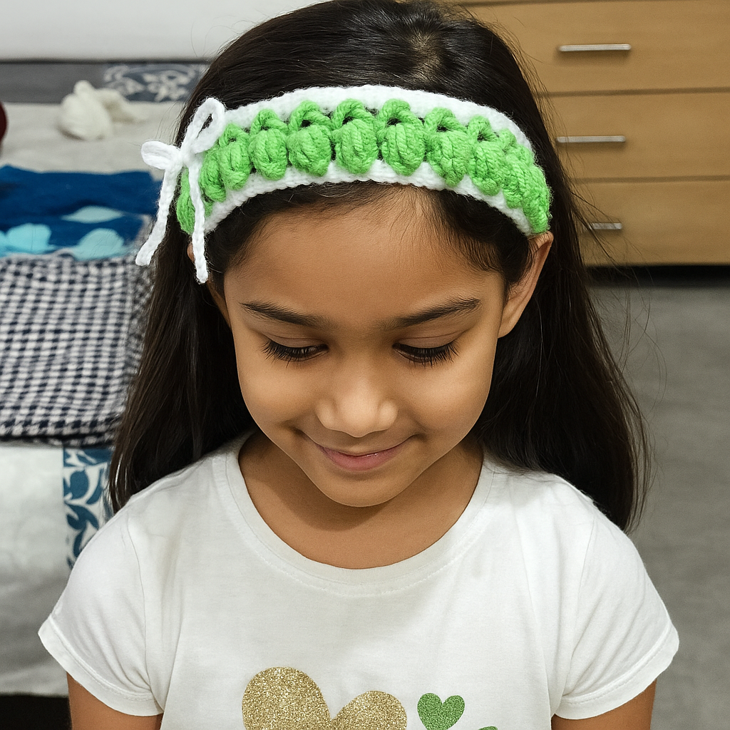 Special 14th August Independence Day Headband 🇵🇰 – Handmade Crochet Accessory for Girls 💚🤍