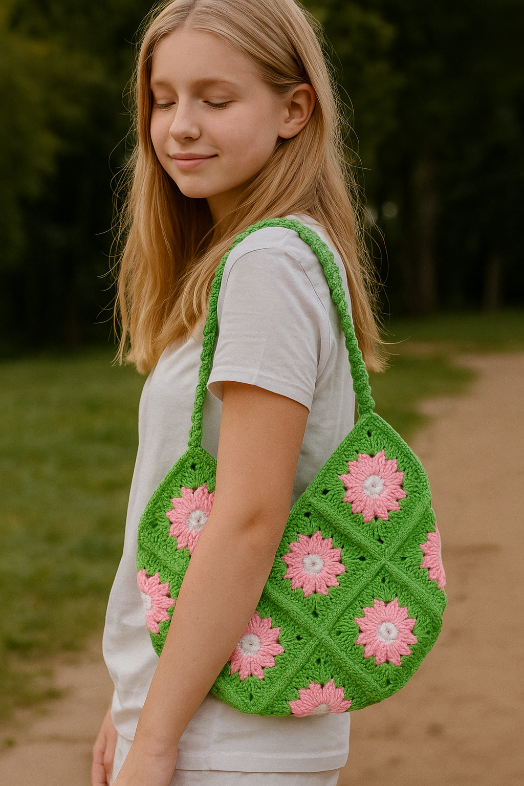 Stylish Handmade Crochet Shoulder Bags for Women & Girls