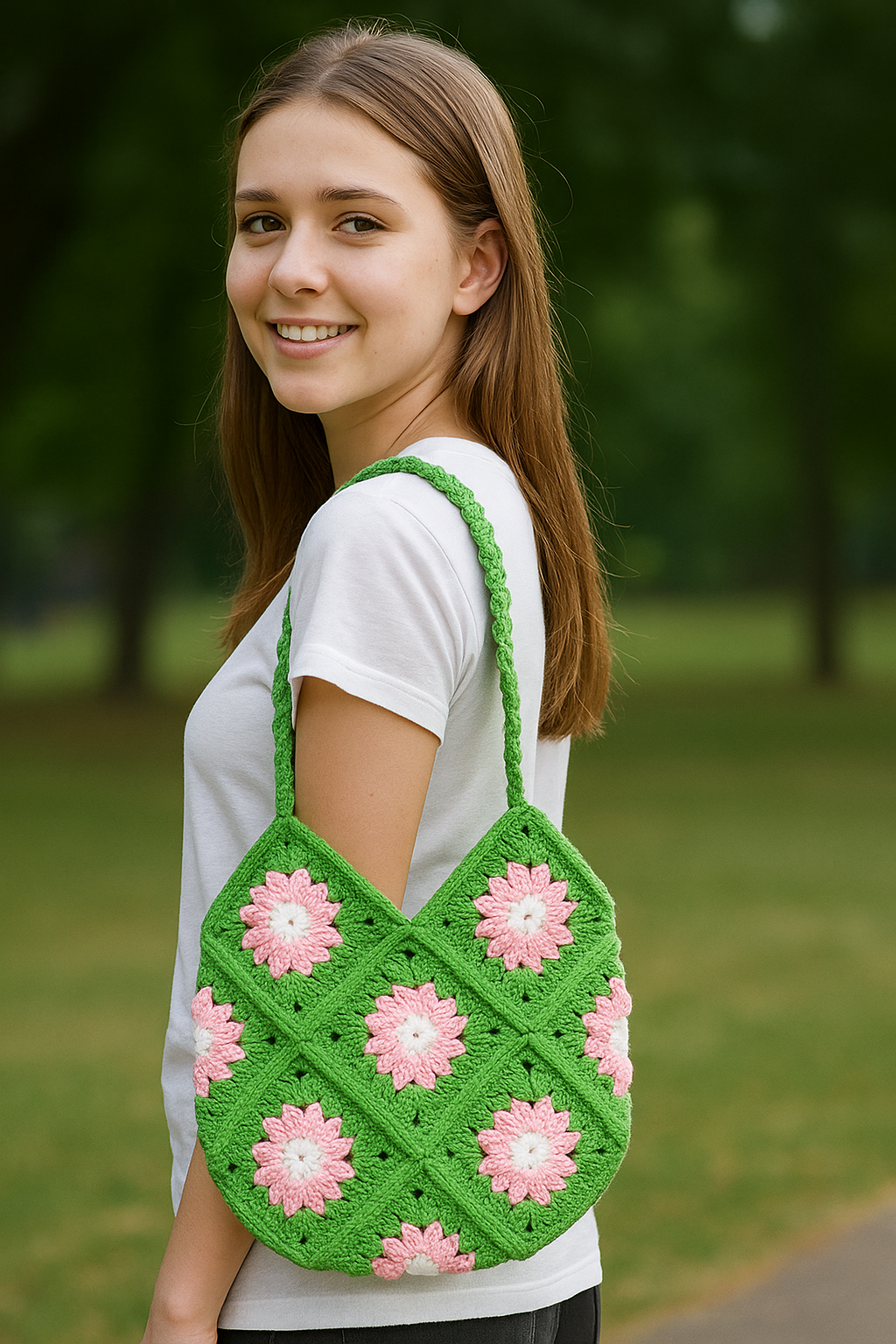 Stylish Handmade Crochet Shoulder Bags for Women & Girls