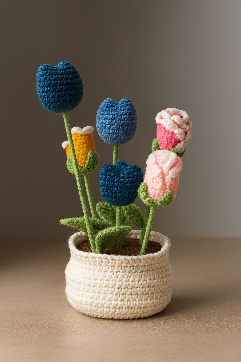 Crochet Flower Pot | Unique Handmade Home Accent