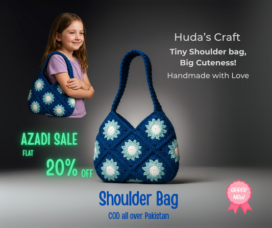Handcrafted Floral Crochet Shoulder Bag – Elegant & Unique Design