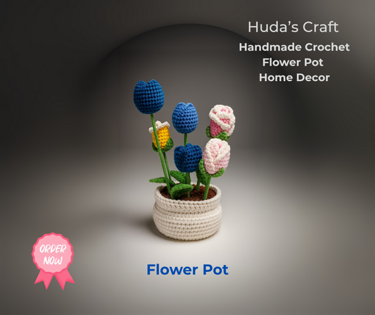 Crochet Flower Pot | Unique Handmade Home Accent
