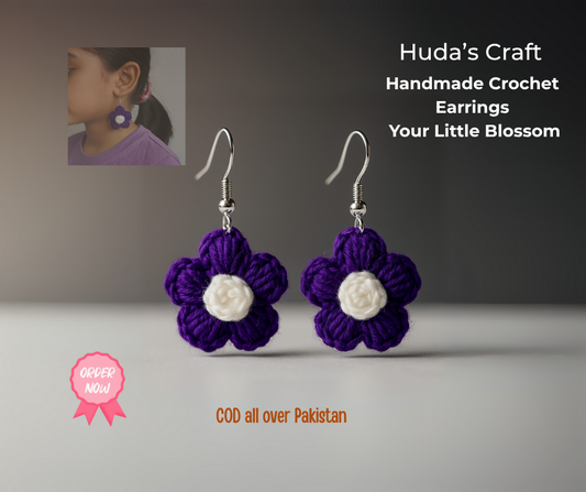 Soft. Sweet. Stylish – Handmade Crochet Earrings for Your Little Blossom!